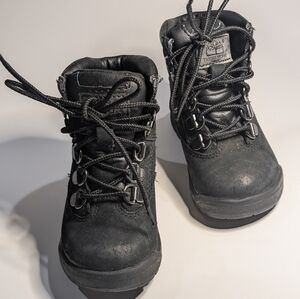 🖤 Timberland Black Leather Toddler Boots (Size 7)